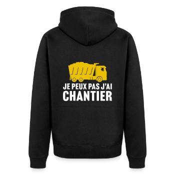 je peux pas j'ai chantier - conducteur engins - Veste à capuche bio Premium Unisexe - noir - Dos - Nico (187cm)