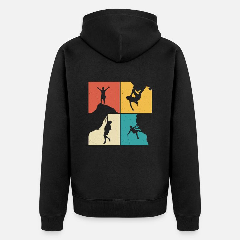 mountain rock climbing - Veste à capuche bio Premium Unisexe - noir