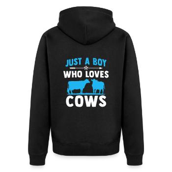 juste un garçon qui aime les vaches cadeau pour les amoureux des vaches - Veste à capuche bio Premium Unisexe - noir - Dos - Nico (187cm)