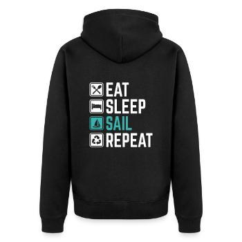 Manger Sommeil voile Répéter T-shirt voilier voilier - Veste à capuche bio Premium Unisexe - noir - Dos - Nico (187cm)