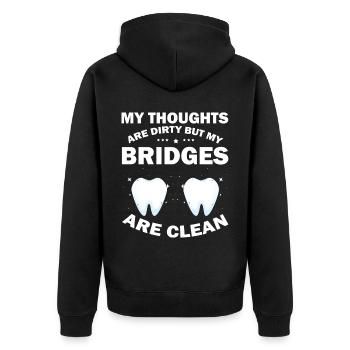 Dental laboratory and dental technology for dental clinics - Unisex Premium Organic Zip Hoodie - black - Back - Nico (187cm)