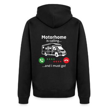 Le camping-car appelle et je dois y aller - Veste à capuche bio Premium Unisexe - noir - Dos - Nico (187cm)