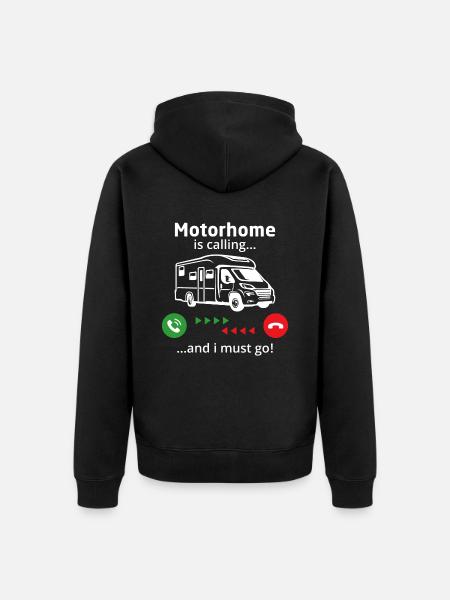 Motorhome is calling and i must go - Unisex Premium Organic Zip Hoodie - black
