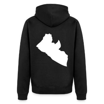 Liberia map flag - Unisex Premium Organic Zip Hoodie - black - Back - Nico (187cm)