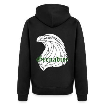 Panzergrenadier Grenadier Adler Soldat Geschenk - Unisex Premium Bio Zip Hoodie - Schwarz - Hinten - Nico (187cm)