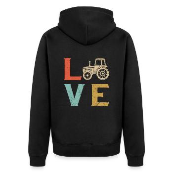 J'aime tracteur t-shirt agriculteur - Veste à capuche bio Premium Unisexe - noir - Dos - Nico (187cm)