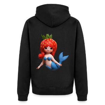 Sirène aux fraises - Veste à capuche bio Premium Unisexe - noir - Dos - Nico (187cm)