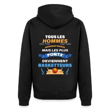 Homme Forts Basketteurs Cadeau Humour Basket - Veste à capuche bio Premium Unisexe - noir - Dos - Nico (187cm)