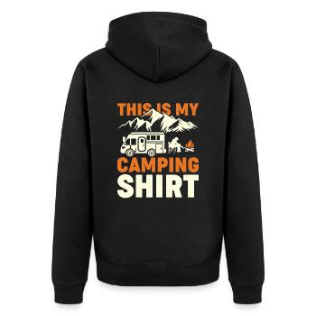 This is my camping shirt funny camper motorhome - Unisex Premium Organic Zip Hoodie - black - Back - Nico (187cm)