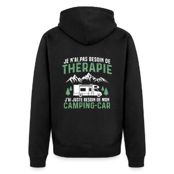 J'ai juste besoin de mon camping car - Veste à capuche bio Premium Unisexe - noir - Dos - Nico (187cm)