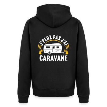 J'peux pas j'ai caravane - Veste à capuche bio Premium Unisexe - noir - Dos - Nico (187cm)