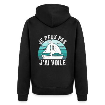 j'peux pas j'ai voile - Veste à capuche bio Premium Unisexe - noir - Dos - Nico (187cm)