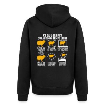 mon temps libre élever des moutons - Veste à capuche bio Premium Unisexe - noir - Dos - Nico (187cm)