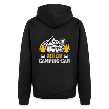 campeur disant drôle roi du camping-car - Veste à capuche bio Premium Unisexe - noir - Dos - Nico (187cm)