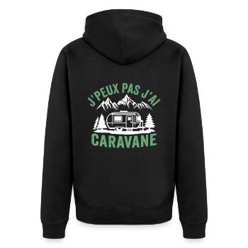 J'peux pas j'ai caravane - Veste à capuche bio Premium Unisexe - noir - Dos - Nico (187cm)