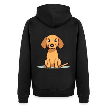 Niedliches Hundedesign für Hundebesitzer - Unisex Premium Bio Zip Hoodie - Schwarz - Hinten - Nico (187cm)