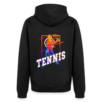 Tennis Tennis Player Woman Sport Match Club Fan - Unisex Premium Organic Zip Hoodie - black - Back - Nico (187cm)