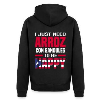 Puerto Rico Geschenkidee | Puerto Ricaner Heimat - Unisex Premium Bio Zip Hoodie - Schwarz - Hinten - Nico (187cm)