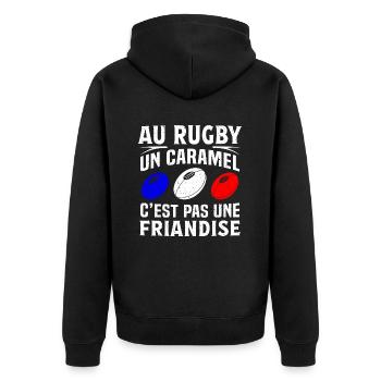 Joueur de rugby - Veste à capuche bio Premium Unisexe - noir - Dos - Nico (187cm)