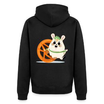 Hamster amateur de collations - Veste à capuche bio Premium Unisexe - noir - Dos - Nico (187cm)