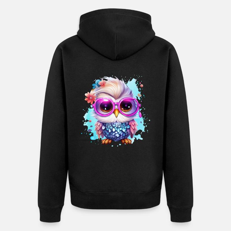 Hibou - Veste à capuche bio Premium Unisexe - noir