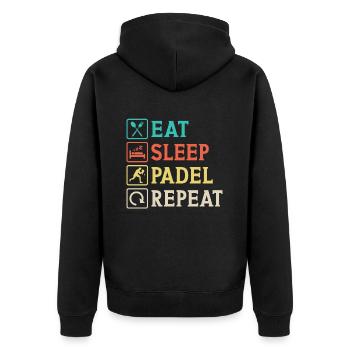 Eat Sleep Padel Repeat - Veste à capuche bio Premium Unisexe - noir - Dos - Nico (187cm)