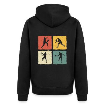 retro padel - Veste à capuche bio Premium Unisexe - noir - Dos - Nico (187cm)