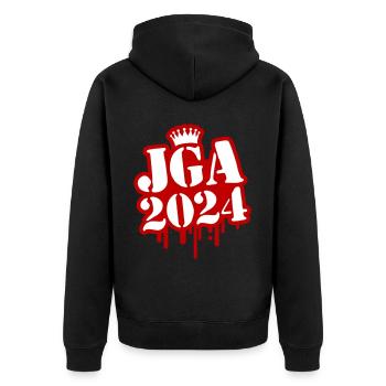 Enterrement de vie de garçon Enterrement de vie de garçon 2024 - Veste à capuche bio Premium Unisexe - noir - Dos - Nico (187cm)