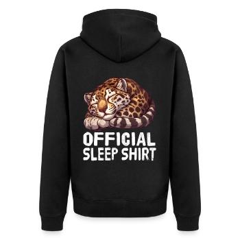 Official Sleep Shirt Clouded Clouded Leopard - Unisex Premium Organic Zip Hoodie - black - Back - Nico (187cm)
