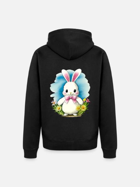 Bunny Spring Gift - Unisex Premium Organic Zip Hoodie - black