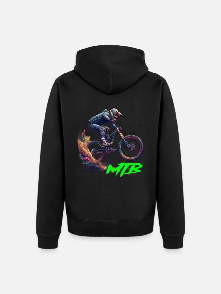 MTB Bike - Unisex Premium Organic Zip Hoodie - black