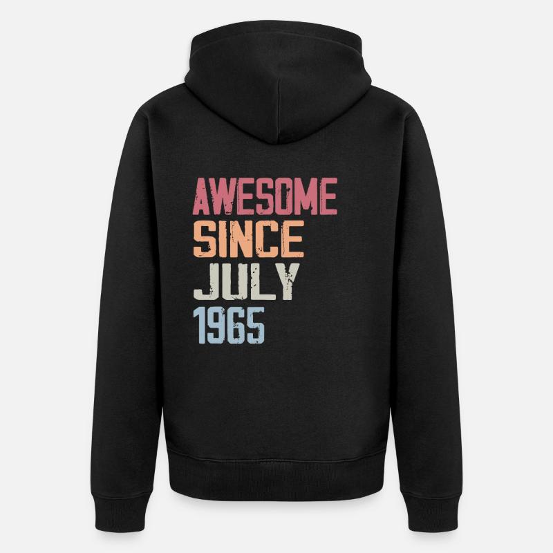 Juli 1965 Geburtstagsgeschenk Juli 1965 - Unisex Premium Bio Zip Hoodie - Schwarz