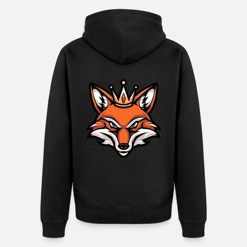 Couronne de renard - Veste à capuche bio Premium Unisexe - noir
