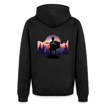 Guitarist Nature Guitar Landscape Sunset - Unisex Premium Organic Zip Hoodie - black - Back - Nico (187cm)