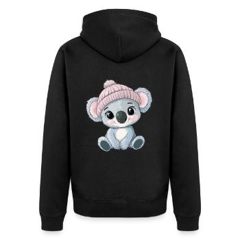 Koala mignon mignon bébé enfants animal dessin animé - Veste à capuche bio Premium Unisexe - noir - Dos - Nico (187cm)