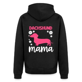 Chien teckel - Veste à capuche bio Premium Unisexe - noir - Dos - Nico (187cm)