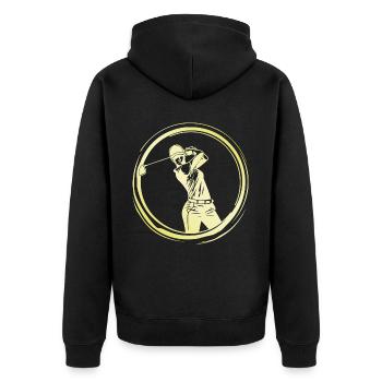 Golfeuse Femme - Veste à capuche bio Premium Unisexe - noir - Dos - Nico (187cm)