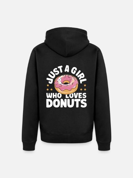 Donut Donuts Candy Bagel - Unisex Premium Organic Zip Hoodie - black