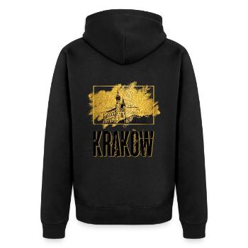 Krakow Krakow Poland City Skyline Home Gold - Unisex Premium Organic Zip Hoodie - black - Back - Nico (187cm)