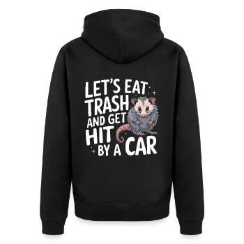 Opossum Possum Animal - Unisex Premium Organic Zip Hoodie - black - Back - Nico (187cm)
