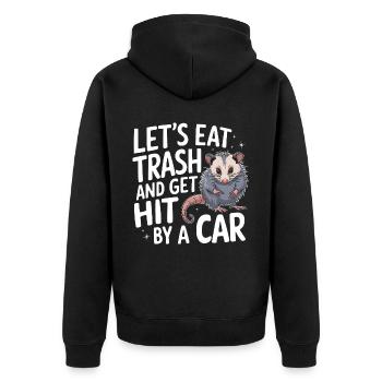 Opossum Possum Animal - Unisex Premium Organic Zip Hoodie - black - Back - Nico (187cm)