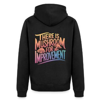 Pilz Pilze Funghi Champignon - Unisex Premium Bio Zip Hoodie - Schwarz - Hinten - Nico (187cm)