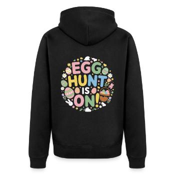 Ostern - Unisex Premium Bio Zip Hoodie - Schwarz - Hinten - Nico (187cm)