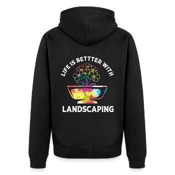 Paysagiste Jardinier Jardinier Jardin - Veste à capuche bio Premium Unisexe - noir - Dos - Nico (187cm)