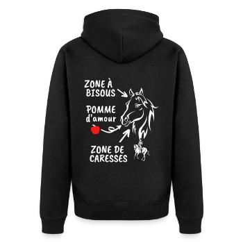 CHEVAL ZONE DE BISOUS - Veste à capuche bio Premium Unisexe - noir - Dos - Nico (187cm)