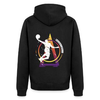 Basketteur Basketteur Dunking Vintage Retro - Veste à capuche bio Premium Unisexe - noir - Dos - Nico (187cm)