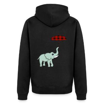 Elephant Elephant Elephant Proboscis Zoo Circus - Unisex Premium Organic Zip Hoodie - black - Back - Nico (187cm)