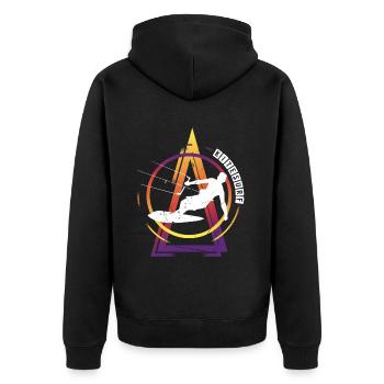 Kitesurfen Kitesurf Kitesurfer Kiten Kiteboarden - Unisex Premium Bio Zip Hoodie - Schwarz - Hinten - Nico (187cm)