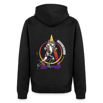 American Football Spieler Vintage Retro USA Sport - Unisex Premium Bio Zip Hoodie - Schwarz - Hinten - Nico (187cm)