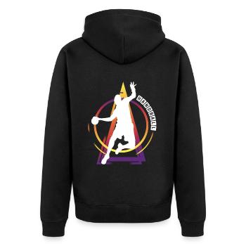 Handball Handball Player HandballEr Vintage Retro - Unisex Premium Organic Zip Hoodie - black - Back - Nico (187cm)